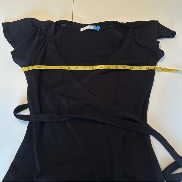 Susana Monaco Flutter Sleeve Black Wrap Dress - Small - Picture 7 of 8